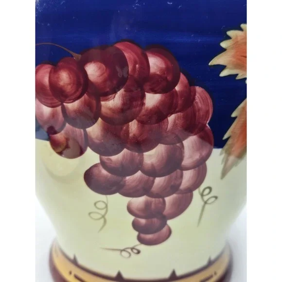 Large Biscotti Ceramic Cookie Jar Canister for Nonni's Tuscan Fruit Design EUC - Picture 10 of 15